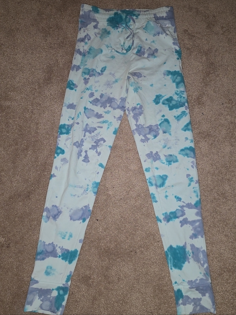 Pink Victoria Secret Tie-Dye Jogger Pants - Blue & Purple